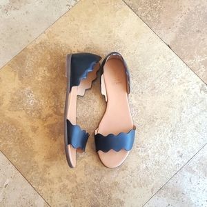 JCrew Scalloped Sandals